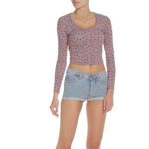 NEW AMERICAN APPAREL Print Reed Top XS